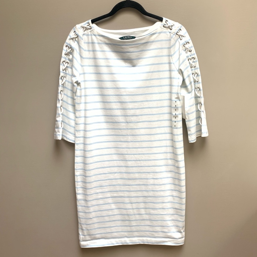 Lauren Ralph Lauren Cotton Stripe 3/4 Sleeve